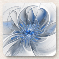 Abstrakt Blue Gray Fraktal Art Blume