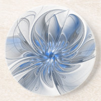 Abstrakt Blue Gray Fraktal Art Blume