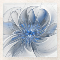 Abstrakt Blue Gray Fraktal Art Blume