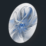 Abstrakt Blue Gray Fraktal Art Blume Große Wanduhr<br><div class="desc">Eine einzigartige Fantasy-Blume in Blau- und Grautönen,  abstrakt und elegant. Design für Ihre runden Acrylwanduhr und mehr.</div>