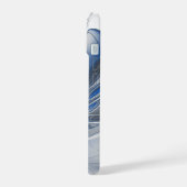 Abstrakt Blue Gray Fraktal Art Blume iPhone 15 Hülle (Linke Seite)