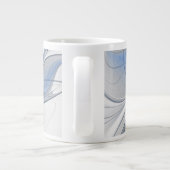 Abstrakt Blue Gray Fraktal Art Blume Jumbo-Tasse (Rückseite)