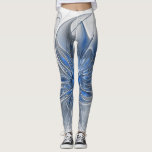 Abstrakt Blue Gray Fraktal Art Blume Leggings<br><div class="desc">Eine einzigartige Fantasy-Blume in Blau- und Grautönen,  abstrakt und elegant. Ungewöhnliches Design für Ihre modernen Leggings und mehr.</div>