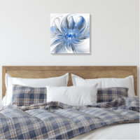 Abstrakt Blue Gray Fraktal Art Blume