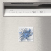 Abstrakt Blue Gray Fraktal Art Blume Magnet (In Situ (Geschirrspüler))