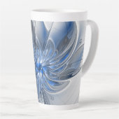 Abstrakt Blue Gray Fraktal Art Blume Milchtasse (Rechte Ecke)