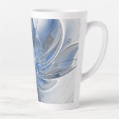 Abstrakt Blue Gray Fraktal Art Blume Milchtasse (Rechts)
