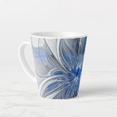 Abstrakt Blue Gray Fraktal Art Blume Milchtasse (Linke Ecke)