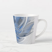 Abstrakt Blue Gray Fraktal Art Blume Milchtasse (Rechts)