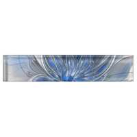 Abstrakt Blue Gray Fraktal Art Blume