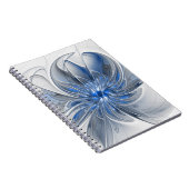 Abstrakt Blue Gray Fraktal Art Blume Notizblock (Rechte Seite)