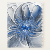 Abstrakt Blue Gray Fraktal Art Blume Planer (Rückseite)