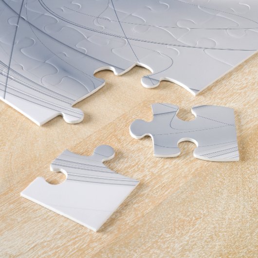 Abstrakt Blue Gray Fraktal Art Blume Puzzle (Seite)