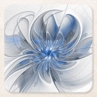 Abstrakt Blue Gray Fraktal Art Blume