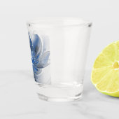 Abstrakt Blue Gray Fraktal Art Blume Schnapsglas (Rechts)