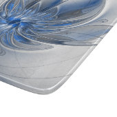 Abstrakt Blue Gray Fraktal Art Blume Schneidebrett (Ecke)
