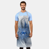 Abstrakt Blue Gray Fraktal Art Blume Schürze (Getragen)