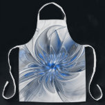 Abstrakt Blue Gray Fraktal Art Blume Schürze<br><div class="desc">Eine einzigartige Fantasy-Blume in Blau- und Grautönen,  abstrakt und elegant. Design für Ihre Schürze und mehr.</div>