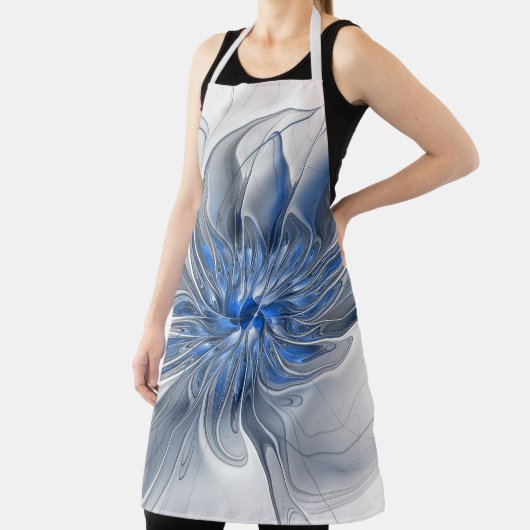 Abstrakt Blue Gray Fraktal Art Blume Schürze (InSitu)