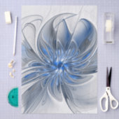Abstrakt Blue Gray Fraktal Art Blume Seidenpapier (Handwerk)