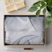 Abstrakt Blue Gray Fraktal Art Blume Seidenpapier (Geschenk)