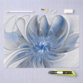 Abstrakt Blue Gray Fraktal Art Blume Seidenpapier (Handwerk)