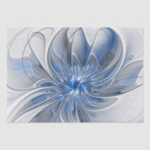 Abstrakt Blue Gray Fraktal Art Blume