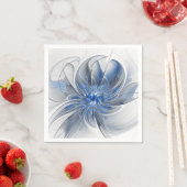 Abstrakt Blue Gray Fraktal Art Blume Serviette (Beispiel)