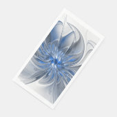 Abstrakt Blue Gray Fraktal Art Blume Serviette (Ecke)