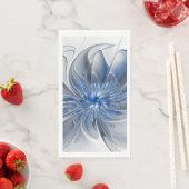 Abstrakt Blue Gray Fraktal Art Blume Serviette (Beispiel)