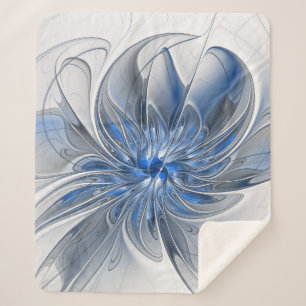 Abstrakt Blue Gray Fraktal Art Blume Sherpadecke