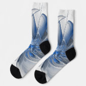 Abstrakt Blue Gray Fraktal Art Blume Socken (Linkes Detail)