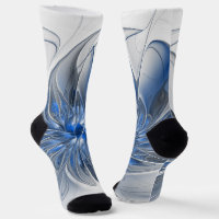 Abstrakt Blue Gray Fraktal Art Blume