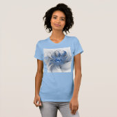 Abstrakt Blue Gray Fraktal Art Blume T-Shirt (Vorne ganz)