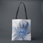 Abstrakt Blue Gray Fraktal Art Blume Tasche<br><div class="desc">Einzigartige Fantasy-Blume in Blau- und Grautönen,  abstrakt und elegant. Design für Ihre Schulterhaut und mehr.</div>