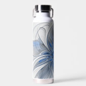 Abstrakt Blue Gray Fraktal Art Blume Trinkflasche (Vorne)