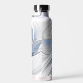Abstrakt Blue Gray Fraktal Art Blume Trinkflasche (Rechts)