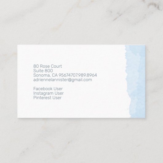 Abstrakt Blue Gray Interieur Designer Visitenkarte (Rückseite)