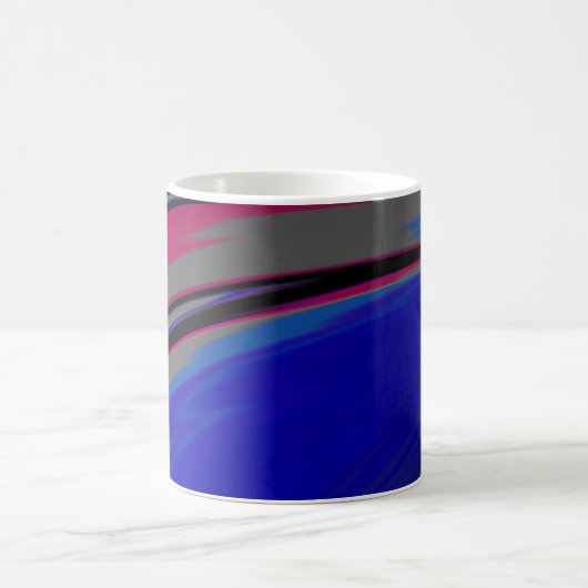 Abstrakt Blue Gray Magenta Fraktal Swirl Kaffeetasse (Mittel)