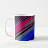 Abstrakt Blue Gray Magenta Fraktal Swirl Kaffeetasse (Links)