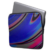 Abstrakt Blue Gray Magenta Fraktal Swirl Laptopschutzhülle (Vorderseite Links)