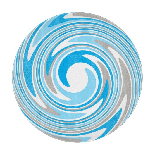 Abstrakt Blue Gray Spiral Schneidebrett (Vorderseite)