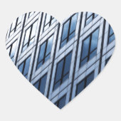 Abstrakt Blue Gray Windows Herz-Aufkleber (Vorderseite)