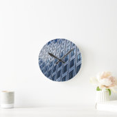 Abstrakt Blue Gray Windows Runde Wanduhr (Zuhause)