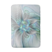 Abstrakt Blue Green Butterfly Fantasy Fraktal Art Badematte (Vorderseite Vertikal)