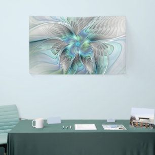 Abstrakt Blue Green Butterfly Fantasy Fraktal Art Banner