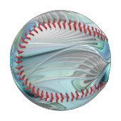 Abstrakt Blue Green Butterfly Fantasy Fraktal Art Baseball (Vorderseite Links)