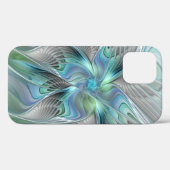 Abstrakt Blue Green Butterfly Fantasy Fraktal Art Case-Mate iPhone Hülle (Rückseite (Horizontal))