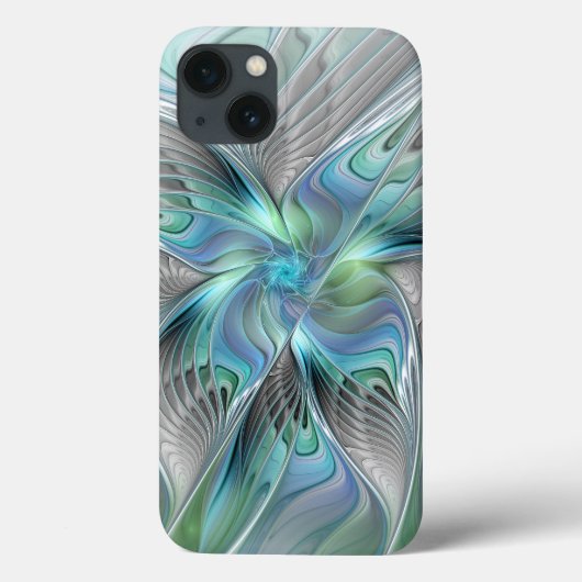 Abstrakt Blue Green Butterfly Fantasy Fraktal Art Case-Mate iPhone Hülle (Rückseite)