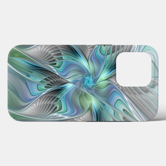 Abstrakt Blue Green Butterfly Fantasy Fraktal Art Case-Mate iPhone Hülle (Rückseite (Horizontal))